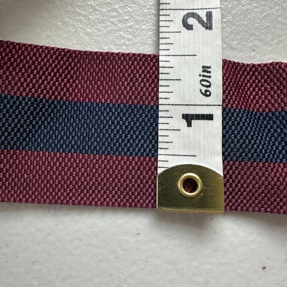 Brooks Brothers Maroon Navy Stripe Adjustable Suspenders Silk Leather England - Picture 5 of 9